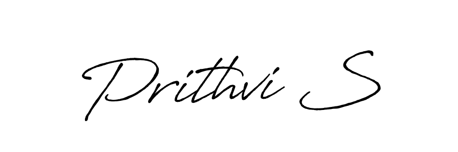 Use a signature maker to create a handwritten signature online. With this signature software, you can design (Antro_Vectra_Bolder) your own signature for name Prithvi S. Prithvi S signature style 7 images and pictures png