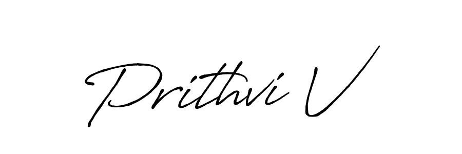 It looks lik you need a new signature style for name Prithvi V. Design unique handwritten (Antro_Vectra_Bolder) signature with our free signature maker in just a few clicks. Prithvi V signature style 7 images and pictures png