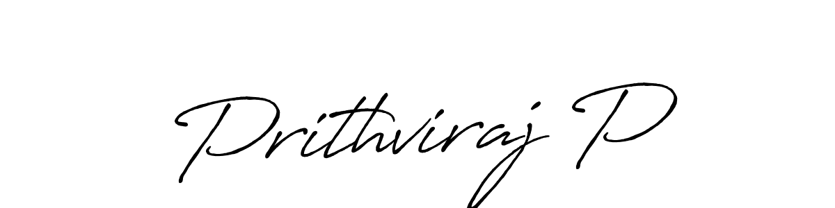 Also we have Prithviraj P name is the best signature style. Create professional handwritten signature collection using Antro_Vectra_Bolder autograph style. Prithviraj P signature style 7 images and pictures png
