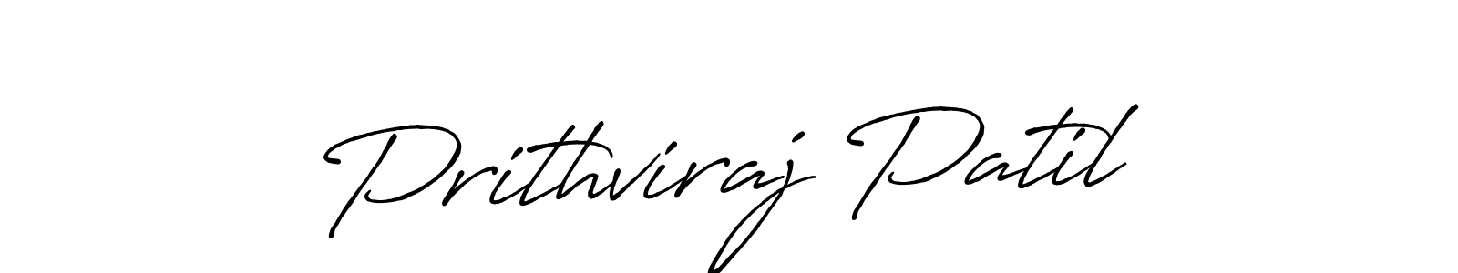 Create a beautiful signature design for name Prithviraj Patil. With this signature (Antro_Vectra_Bolder) fonts, you can make a handwritten signature for free. Prithviraj Patil signature style 7 images and pictures png