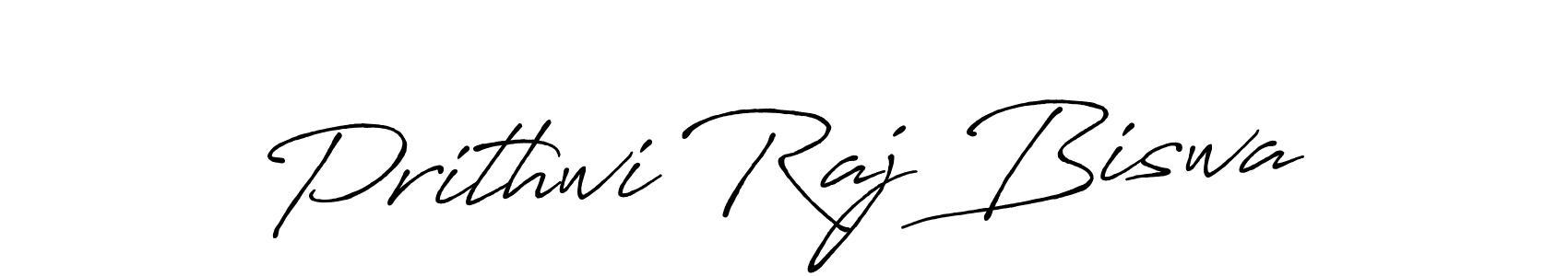 Create a beautiful signature design for name Prithwi Raj Biswa. With this signature (Antro_Vectra_Bolder) fonts, you can make a handwritten signature for free. Prithwi Raj Biswa signature style 7 images and pictures png
