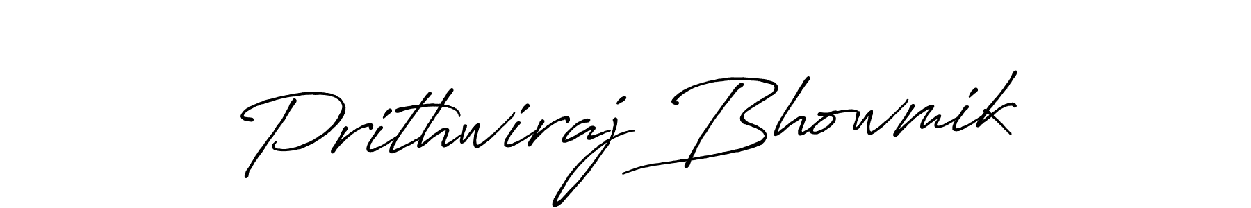 Create a beautiful signature design for name Prithwiraj Bhowmik. With this signature (Antro_Vectra_Bolder) fonts, you can make a handwritten signature for free. Prithwiraj Bhowmik signature style 7 images and pictures png