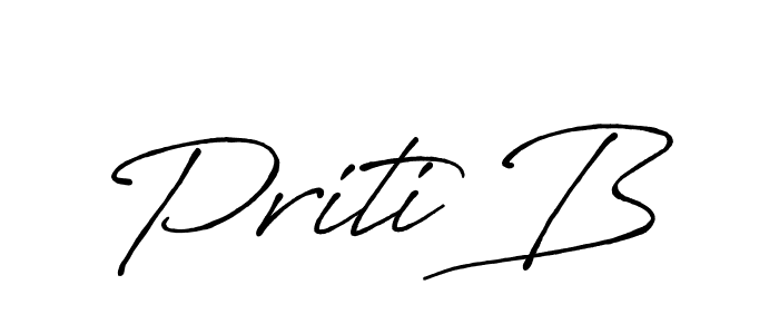 How to make Priti B signature? Antro_Vectra_Bolder is a professional autograph style. Create handwritten signature for Priti B name. Priti B signature style 7 images and pictures png