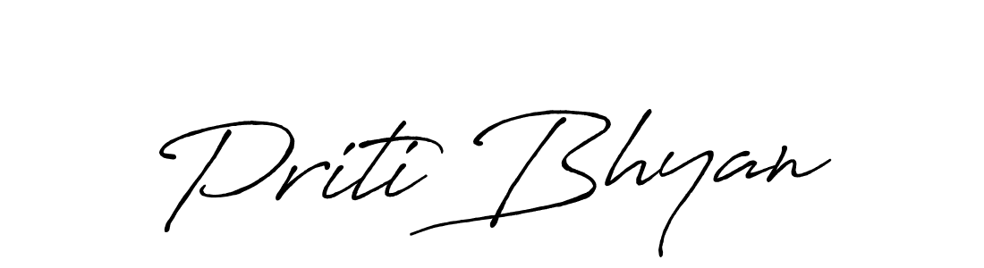 Make a short Priti Bhyan signature style. Manage your documents anywhere anytime using Antro_Vectra_Bolder. Create and add eSignatures, submit forms, share and send files easily. Priti Bhyan signature style 7 images and pictures png