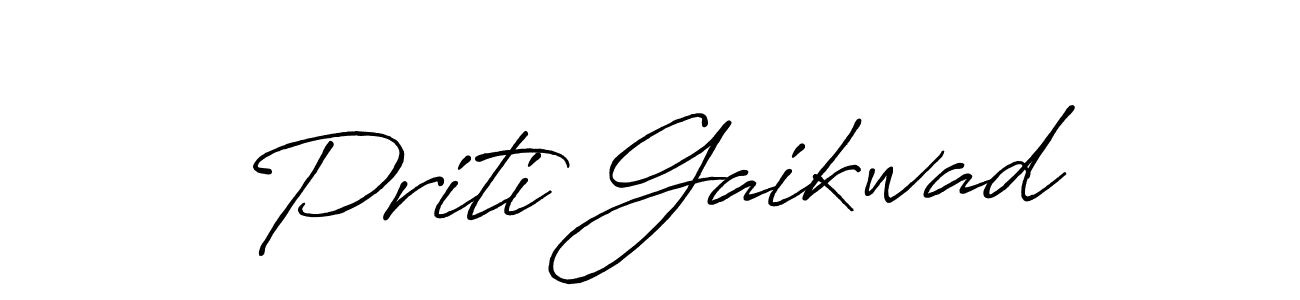 Make a beautiful signature design for name Priti Gaikwad. With this signature (Antro_Vectra_Bolder) style, you can create a handwritten signature for free. Priti Gaikwad signature style 7 images and pictures png