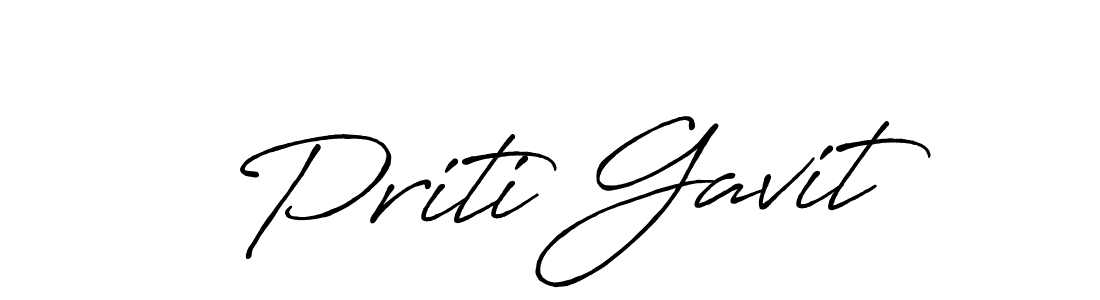 Create a beautiful signature design for name Priti Gavit. With this signature (Antro_Vectra_Bolder) fonts, you can make a handwritten signature for free. Priti Gavit signature style 7 images and pictures png