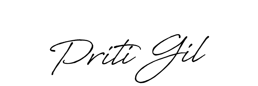 Create a beautiful signature design for name Priti Gil. With this signature (Antro_Vectra_Bolder) fonts, you can make a handwritten signature for free. Priti Gil signature style 7 images and pictures png