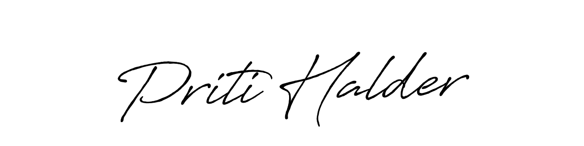 Use a signature maker to create a handwritten signature online. With this signature software, you can design (Antro_Vectra_Bolder) your own signature for name Priti Halder. Priti Halder signature style 7 images and pictures png