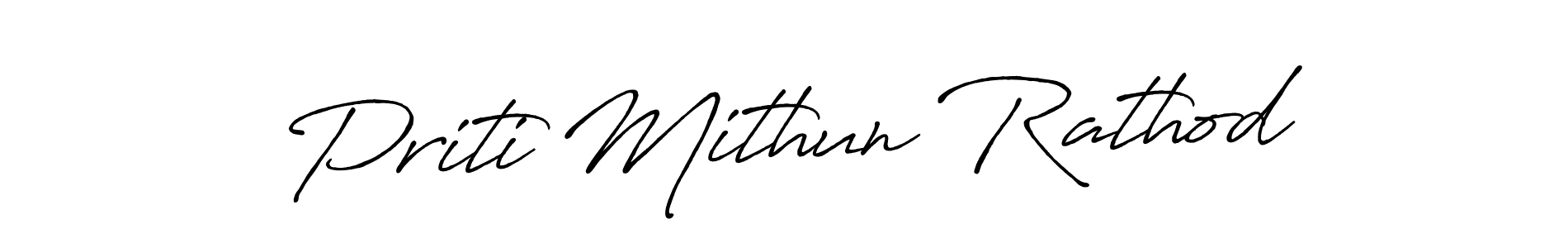 Create a beautiful signature design for name Priti Mithun Rathod. With this signature (Antro_Vectra_Bolder) fonts, you can make a handwritten signature for free. Priti Mithun Rathod signature style 7 images and pictures png