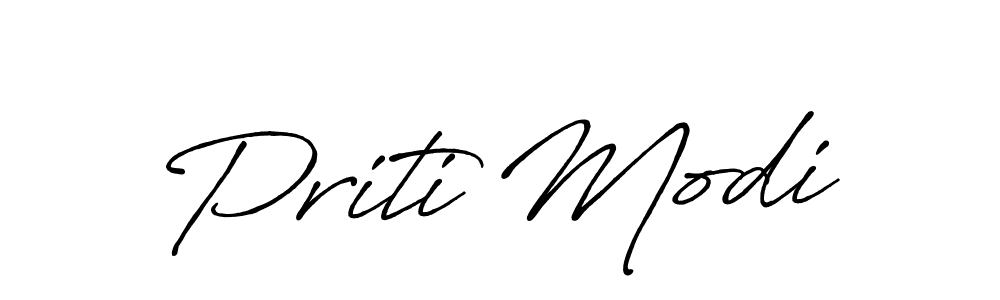 How to make Priti Modi name signature. Use Antro_Vectra_Bolder style for creating short signs online. This is the latest handwritten sign. Priti Modi signature style 7 images and pictures png