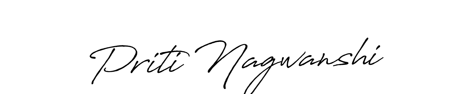 How to make Priti Nagwanshi name signature. Use Antro_Vectra_Bolder style for creating short signs online. This is the latest handwritten sign. Priti Nagwanshi signature style 7 images and pictures png