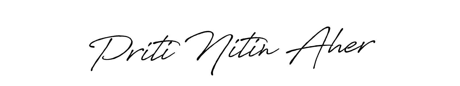 Make a beautiful signature design for name Priti Nitin Aher. Use this online signature maker to create a handwritten signature for free. Priti Nitin Aher signature style 7 images and pictures png