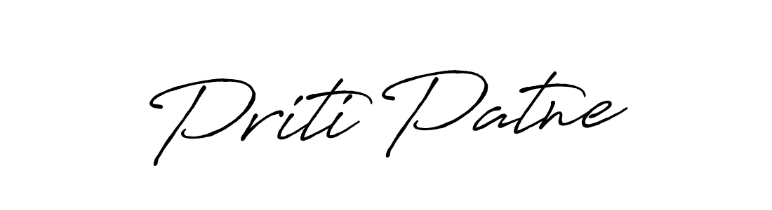 Make a beautiful signature design for name Priti Patne. With this signature (Antro_Vectra_Bolder) style, you can create a handwritten signature for free. Priti Patne signature style 7 images and pictures png