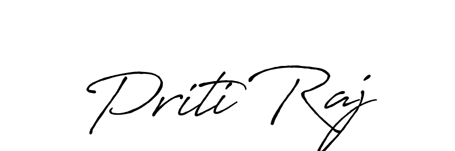 Use a signature maker to create a handwritten signature online. With this signature software, you can design (Antro_Vectra_Bolder) your own signature for name Priti Raj. Priti Raj signature style 7 images and pictures png