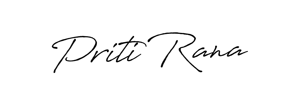 Make a beautiful signature design for name Priti Rana. With this signature (Antro_Vectra_Bolder) style, you can create a handwritten signature for free. Priti Rana signature style 7 images and pictures png