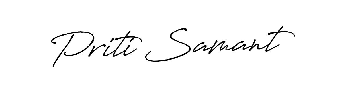 The best way (Antro_Vectra_Bolder) to make a short signature is to pick only two or three words in your name. The name Priti Samant include a total of six letters. For converting this name. Priti Samant signature style 7 images and pictures png