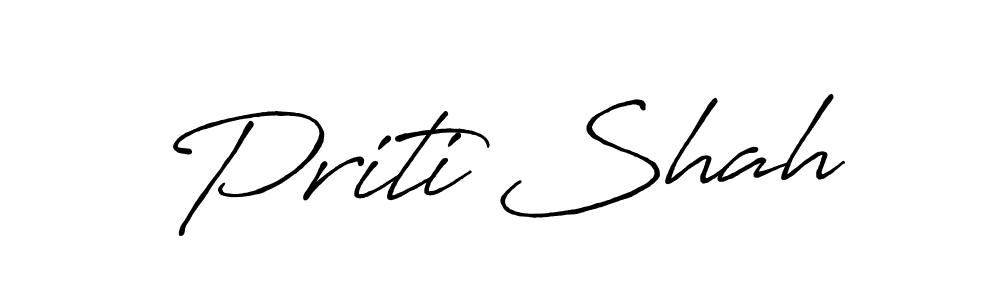 How to make Priti Shah name signature. Use Antro_Vectra_Bolder style for creating short signs online. This is the latest handwritten sign. Priti Shah signature style 7 images and pictures png