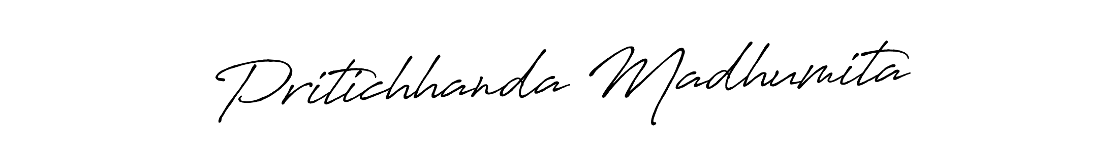 Antro_Vectra_Bolder is a professional signature style that is perfect for those who want to add a touch of class to their signature. It is also a great choice for those who want to make their signature more unique. Get Pritichhanda Madhumita name to fancy signature for free. Pritichhanda Madhumita signature style 7 images and pictures png