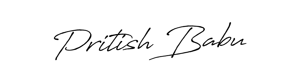 Make a beautiful signature design for name Pritish Babu. With this signature (Antro_Vectra_Bolder) style, you can create a handwritten signature for free. Pritish Babu signature style 7 images and pictures png