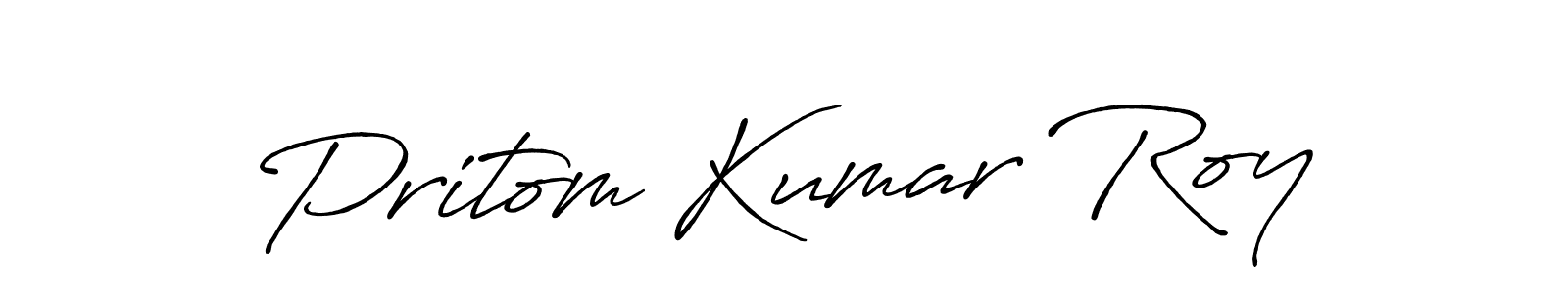 Create a beautiful signature design for name Pritom Kumar Roy. With this signature (Antro_Vectra_Bolder) fonts, you can make a handwritten signature for free. Pritom Kumar Roy signature style 7 images and pictures png