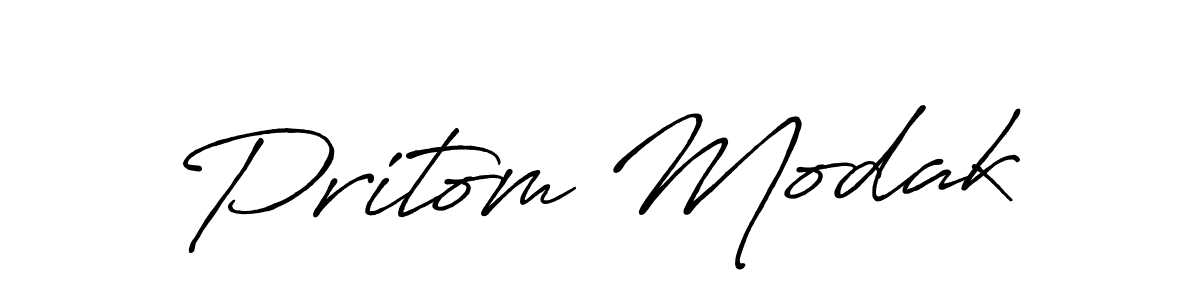 How to make Pritom Modak name signature. Use Antro_Vectra_Bolder style for creating short signs online. This is the latest handwritten sign. Pritom Modak signature style 7 images and pictures png