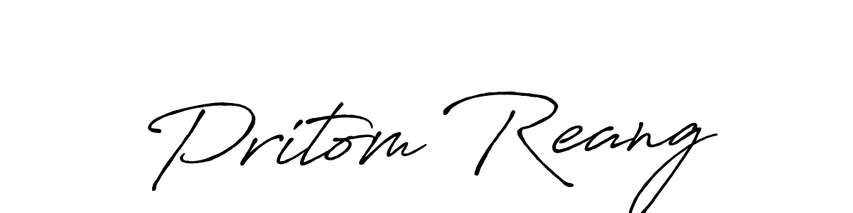 The best way (Antro_Vectra_Bolder) to make a short signature is to pick only two or three words in your name. The name Pritom Reang include a total of six letters. For converting this name. Pritom Reang signature style 7 images and pictures png