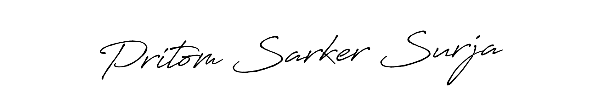 Make a beautiful signature design for name Pritom Sarker Surja. With this signature (Antro_Vectra_Bolder) style, you can create a handwritten signature for free. Pritom Sarker Surja signature style 7 images and pictures png