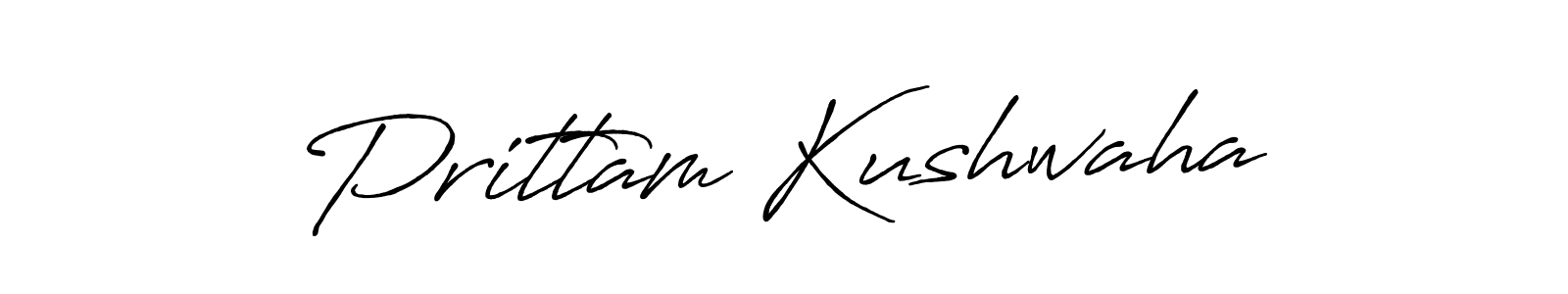 Make a beautiful signature design for name Prittam Kushwaha. With this signature (Antro_Vectra_Bolder) style, you can create a handwritten signature for free. Prittam Kushwaha signature style 7 images and pictures png