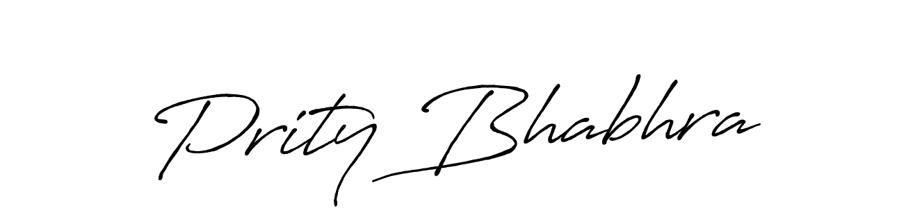 Make a beautiful signature design for name Prity Bhabhra. With this signature (Antro_Vectra_Bolder) style, you can create a handwritten signature for free. Prity Bhabhra signature style 7 images and pictures png
