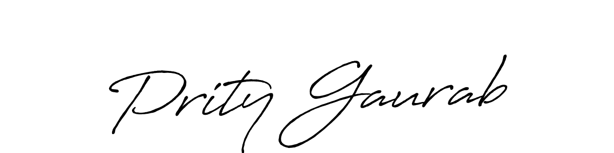 Design your own signature with our free online signature maker. With this signature software, you can create a handwritten (Antro_Vectra_Bolder) signature for name Prity Gaurab. Prity Gaurab signature style 7 images and pictures png