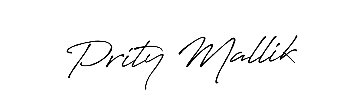 Make a beautiful signature design for name Prity Mallik. With this signature (Antro_Vectra_Bolder) style, you can create a handwritten signature for free. Prity Mallik signature style 7 images and pictures png