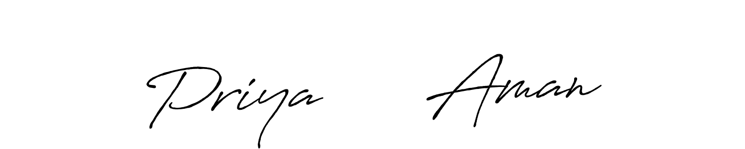 Make a beautiful signature design for name Priya      Aman. Use this online signature maker to create a handwritten signature for free. Priya      Aman signature style 7 images and pictures png