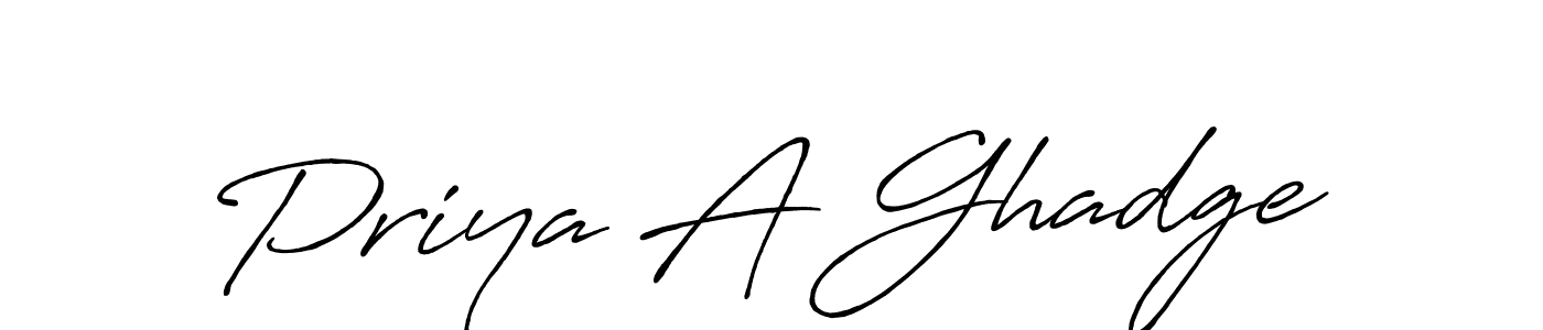 Make a beautiful signature design for name Priya A Ghadge. Use this online signature maker to create a handwritten signature for free. Priya A Ghadge signature style 7 images and pictures png