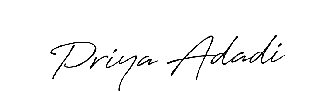 How to make Priya Adadi name signature. Use Antro_Vectra_Bolder style for creating short signs online. This is the latest handwritten sign. Priya Adadi signature style 7 images and pictures png