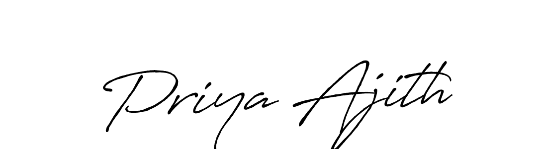 Make a beautiful signature design for name Priya Ajith. With this signature (Antro_Vectra_Bolder) style, you can create a handwritten signature for free. Priya Ajith signature style 7 images and pictures png
