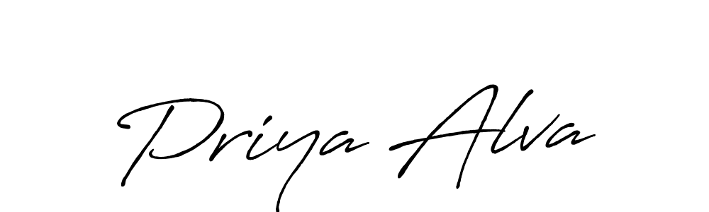 Priya Alva stylish signature style. Best Handwritten Sign (Antro_Vectra_Bolder) for my name. Handwritten Signature Collection Ideas for my name Priya Alva. Priya Alva signature style 7 images and pictures png