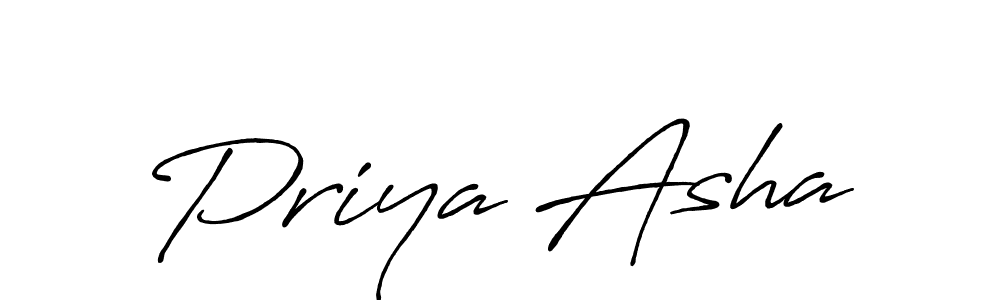 Create a beautiful signature design for name Priya Asha. With this signature (Antro_Vectra_Bolder) fonts, you can make a handwritten signature for free. Priya Asha signature style 7 images and pictures png