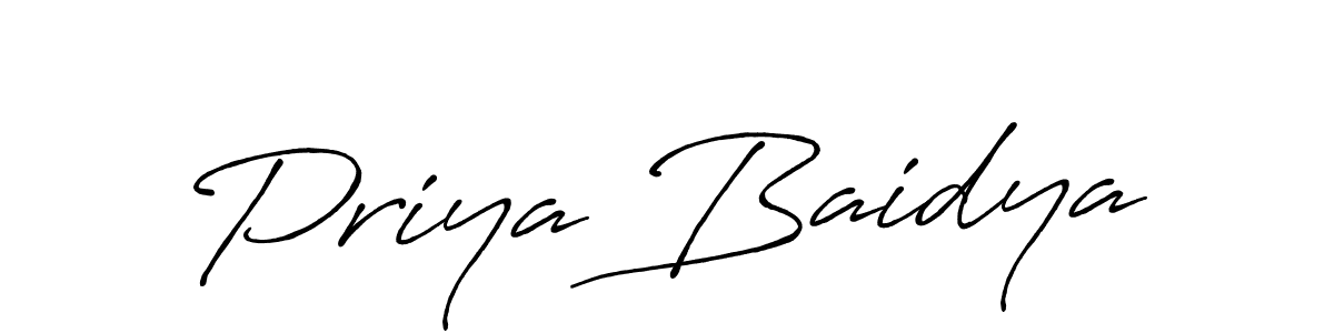 Antro_Vectra_Bolder is a professional signature style that is perfect for those who want to add a touch of class to their signature. It is also a great choice for those who want to make their signature more unique. Get Priya Baidya name to fancy signature for free. Priya Baidya signature style 7 images and pictures png
