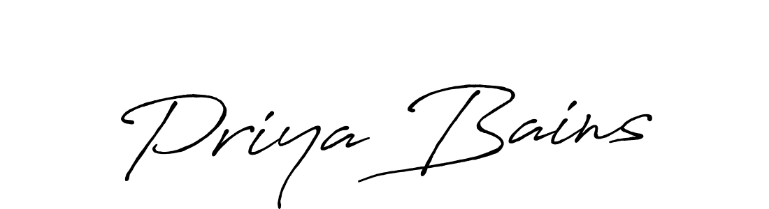 Make a beautiful signature design for name Priya Bains. With this signature (Antro_Vectra_Bolder) style, you can create a handwritten signature for free. Priya Bains signature style 7 images and pictures png