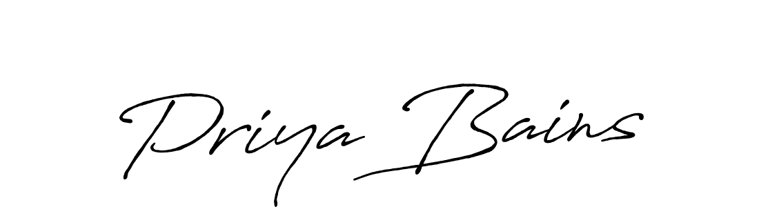 Design your own signature with our free online signature maker. With this signature software, you can create a handwritten (Antro_Vectra_Bolder) signature for name Priya Bains. Priya Bains signature style 7 images and pictures png