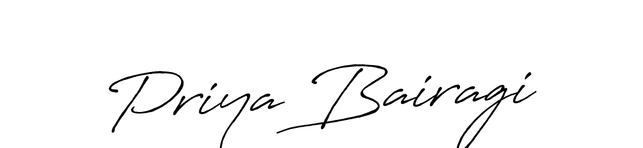 It looks lik you need a new signature style for name Priya Bairagi. Design unique handwritten (Antro_Vectra_Bolder) signature with our free signature maker in just a few clicks. Priya Bairagi signature style 7 images and pictures png