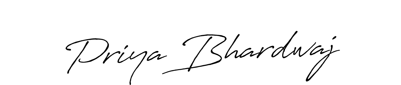 Make a beautiful signature design for name Priya Bhardwaj. With this signature (Antro_Vectra_Bolder) style, you can create a handwritten signature for free. Priya Bhardwaj signature style 7 images and pictures png