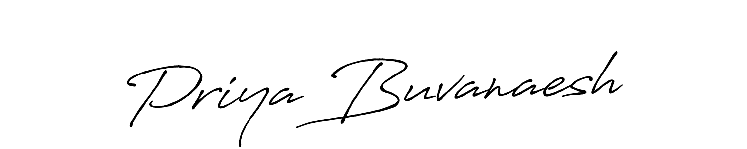 Priya Buvanaesh stylish signature style. Best Handwritten Sign (Antro_Vectra_Bolder) for my name. Handwritten Signature Collection Ideas for my name Priya Buvanaesh. Priya Buvanaesh signature style 7 images and pictures png