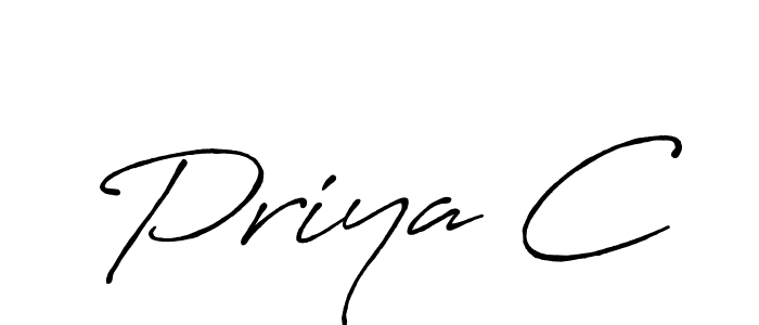 Also You can easily find your signature by using the search form. We will create Priya C name handwritten signature images for you free of cost using Antro_Vectra_Bolder sign style. Priya C signature style 7 images and pictures png