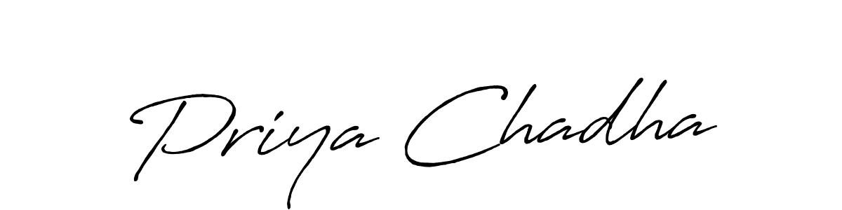 Use a signature maker to create a handwritten signature online. With this signature software, you can design (Antro_Vectra_Bolder) your own signature for name Priya Chadha. Priya Chadha signature style 7 images and pictures png