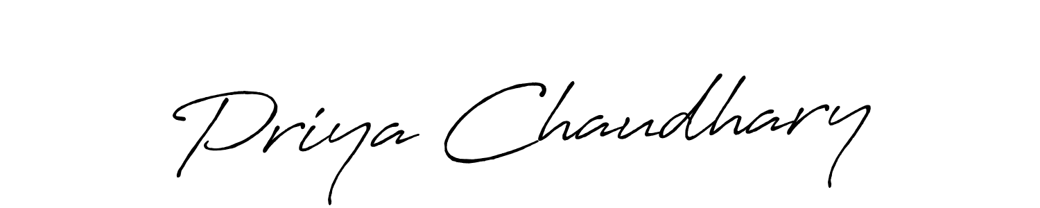 Priya Chaudhary stylish signature style. Best Handwritten Sign (Antro_Vectra_Bolder) for my name. Handwritten Signature Collection Ideas for my name Priya Chaudhary. Priya Chaudhary signature style 7 images and pictures png