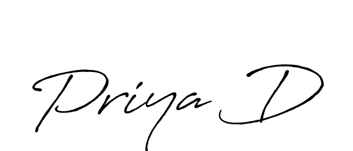 Priya D stylish signature style. Best Handwritten Sign (Antro_Vectra_Bolder) for my name. Handwritten Signature Collection Ideas for my name Priya D. Priya D signature style 7 images and pictures png