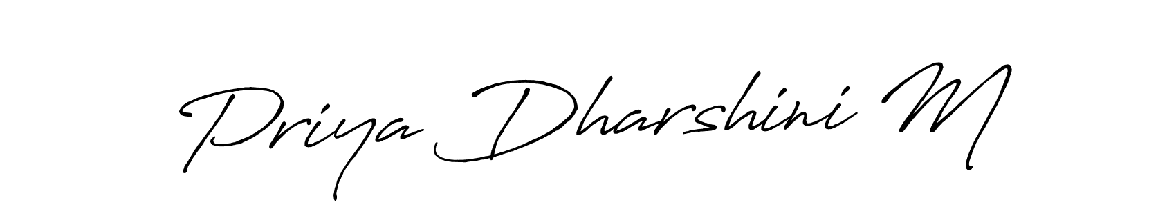 Use a signature maker to create a handwritten signature online. With this signature software, you can design (Antro_Vectra_Bolder) your own signature for name Priya Dharshini M. Priya Dharshini M signature style 7 images and pictures png
