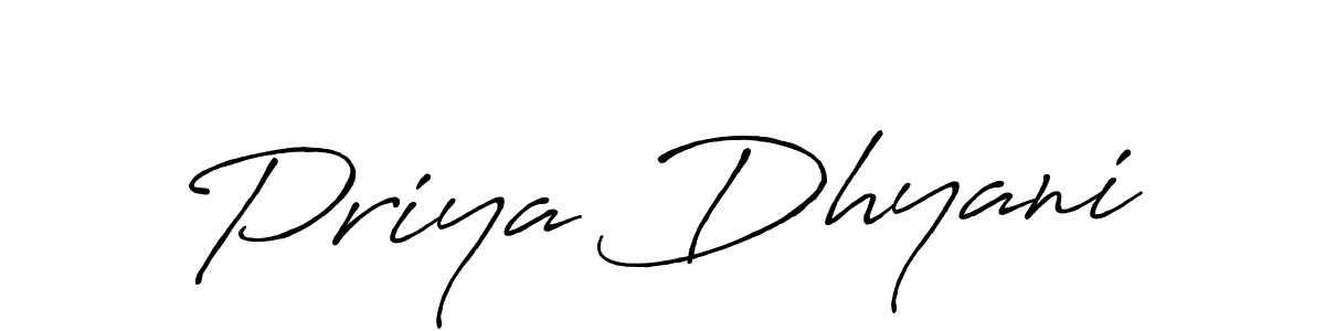 Create a beautiful signature design for name Priya Dhyani. With this signature (Antro_Vectra_Bolder) fonts, you can make a handwritten signature for free. Priya Dhyani signature style 7 images and pictures png