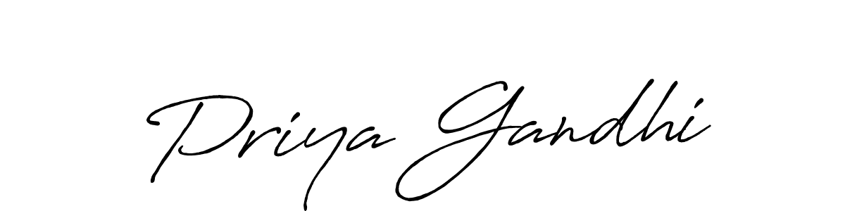 Priya Gandhi stylish signature style. Best Handwritten Sign (Antro_Vectra_Bolder) for my name. Handwritten Signature Collection Ideas for my name Priya Gandhi. Priya Gandhi signature style 7 images and pictures png